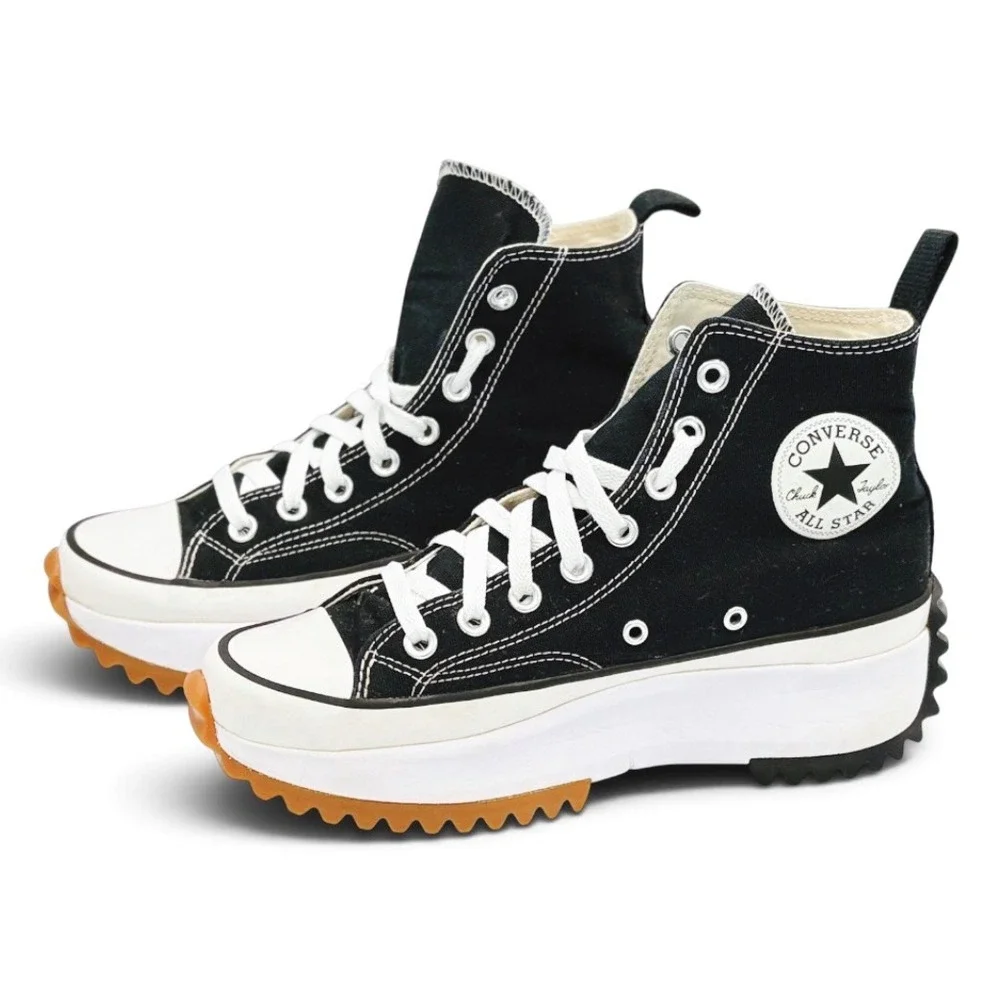 Converse Run Star Hike High Top Platform Shoes US Men 7 Womens 8.5 Black 166800C